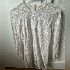 Isabel Marant White Lace embroidered Tunic Long sleeve
